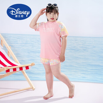 儿童夏季泳衣胖童泳衣女童中大童儿童女孩分体式学生高中生游泳 