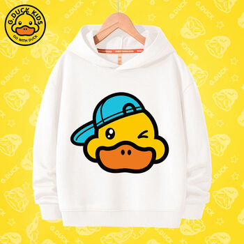 小黄鸭gduckkids女童连帽卫衣潮牌洋气童装时髦休闲女孩衣服儿童运动