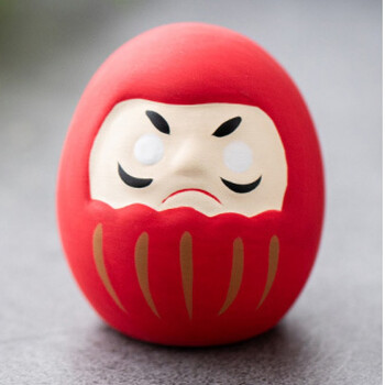 普门庵御行达摩不倒翁陶瓷摆件许愿祈福转运居家办公礼物 摆件(红色)