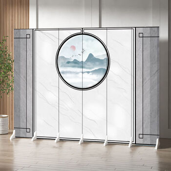 中国风屏风隔断简约现代客厅折叠移动卧室遮挡办公室酒店装饰折屏中国