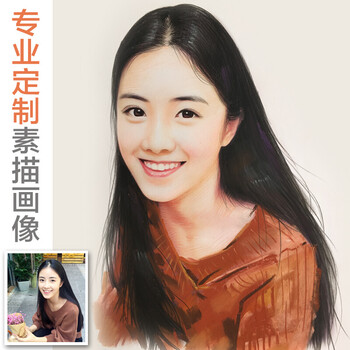 新款真人头像照片转手绘人物素描画像人像肖像彩铅画自画像定制礼品