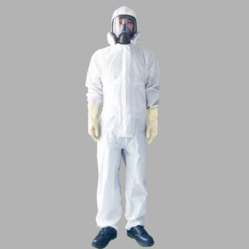 化工厂防酸碱工作服化学品 危化品液体服防硫酸厂 防化服蚀 白色-加强