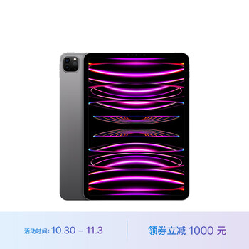 Apple【教育优惠】iPad Pro 11英寸 2022款(256G WLAN版/M2芯片/学习办公娱乐游戏//MNXF3CH/A) 深空灰色