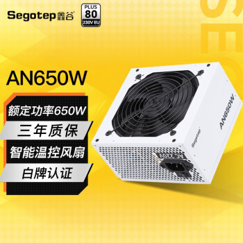 鑫谷（segotep） 650W电源台式机电源（80plus白牌/双CPU供电/主动式PFC）  AN650W 冰山版 白牌 电源