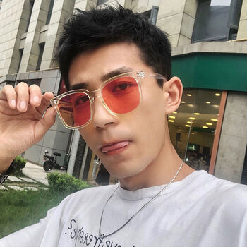 suptmv墨镜男帅气潮流眼镜ins高颜值痞帅复古方形网红同款太阳镜蹦迪