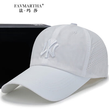 法玛莎品牌加长檐10cm速干透气薄款新款刺绣鸭舌帽子
