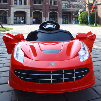 爱童婴儿童电动车四轮遥控汽车1-3岁宝宝玩具车可坐人小孩双驱摇摆车 标配单驱大红+遥控+硬座