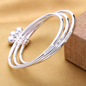 高端品质999三生三世银手镯女足银年轻款送大学生闺蜜生日礼物三生
