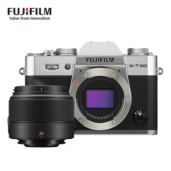 富士(FUJIFILM)X-T30 II/XT30 II 微单相机 套机(XC35F2 镜头) 银色 2610万像素 18种胶片模拟 视频提升