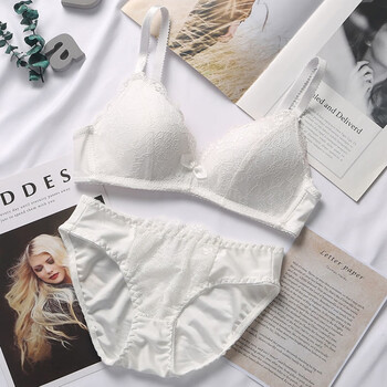 内衣女无钢圈薄款蕾丝聚拢性感透气胸罩运动无痕调整型收副乳文胸白色