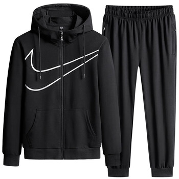 nike 耐克官方店顿纯棉运动套装男秋冬季加绒连帽开衫外套卫衣长裤