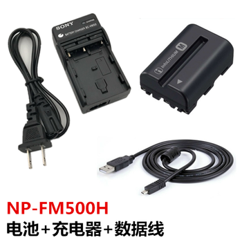特电一号适用于索尼A100 A200 A300 A350单反相机NP-FM500H电池+充电器+数据 电池+充电器(配+电源线)