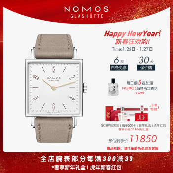 NOMOS手表 Tetra系列405经典钢底款包豪斯风格手动机械 方表德表 轻奢女表送女友 27.5mmx27.5mm新年礼物
