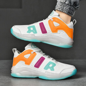 男青少年学生时尚高帮鞋子防滑耐磨休闲运动鞋公牛配色嘻哈休闲鞋潮鞋