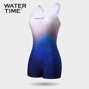 WATERTIME 游泳衣女款连体2023新款显瘦遮肚高级感保守专业泳装夏 冰域梦境 S