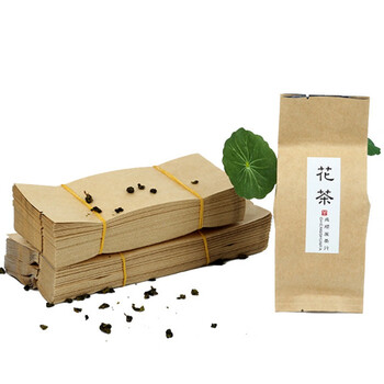 加厚牛皮纸袋茶叶包装袋绿茶普洱龙井红茶花草茶叶袋镀铝箔膜内袋50个