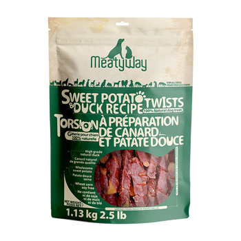 Meatyway爵宴出口欧美狗零食 成幼犬通用狗狗磨牙训练肉条  鸭胸肉缠地瓜干1.13kg