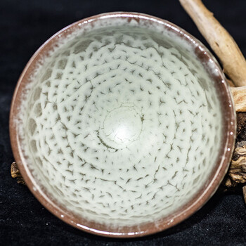 柴烧白贝牡丹盏蔡轩建阳建盏主人杯口径94cm高63cmu68