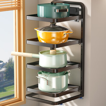 帅仕厨房置物架落地多层锅架收纳架子家用放锅架厨房锅具架下水槽收纳