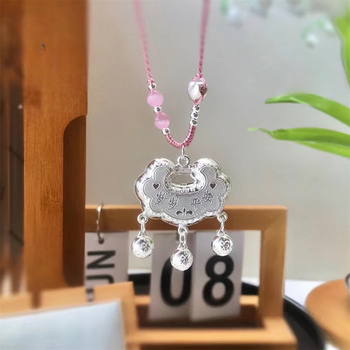 凤凰祥云s999足银宝宝长命锁项链满月百日周岁儿童节平安锁吊坠生日