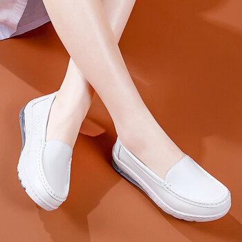 派菲尔护士鞋医护人员专用白鞋女冬季坡跟软底透气防臭防滑不累脚 四