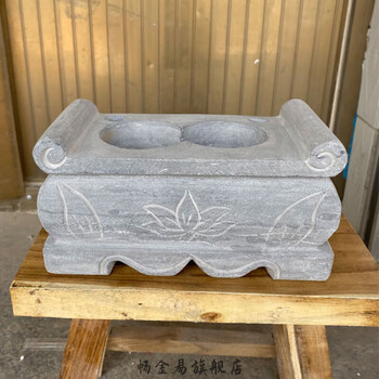 石雕香炉 汉白玉石香炉户外墓地前祭拜祠堂家用供奉青石坟前烧香炉石