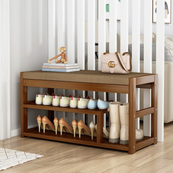 缦宛木换鞋凳多功能入户门口现代实木收纳架鞋架落地简易鞋柜置物架