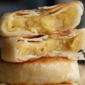 潮汕特产惠来隆江绿豆饼咸酥皮手工薄皮传统老式零食1盒1斤10个饼