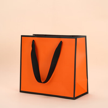 礼物包装袋超大尺寸橙色礼品袋小号纸袋手提袋定制服装店衣服袋子大号