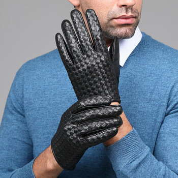 鑫铎真皮手套男士薄款短触屏修手秋冬保暖骑行摩托车开车羊皮帅气全指