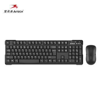 双飞燕（A4TECH) 3200N 无线键鼠套装 台式电脑笔记本外接办公薄膜键盘鼠标套装无线便携 黑色