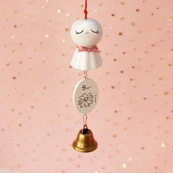 墨申晴天娃娃风铃ins晴天娃娃生日风铃陶瓷日式阳台挂件铃铛闺蜜一对