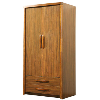 家用北欧新中式实木衣柜两门板式双门衣柜小 乌金木色 2门  需自行