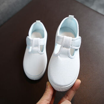 韩善樱六一儿童节小白鞋运动鞋表演舞蹈鞋幼儿园学生布鞋童童帆布鞋