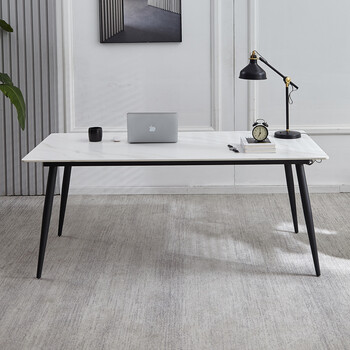 哈骆顿北欧轻奢岩板电脑桌书桌现代简约办公桌家用电脑台式桌子130x70