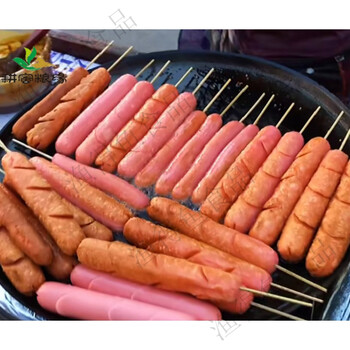 淀粉面肠煎烤肠油炸火腿鸡肉台式街边铁板烧韩国风味街头烤肠商用50g