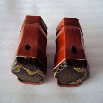 红木二胡琴筒蒙皮六角琴筒 带红木底座音窗圆孔扁孔 圆孔