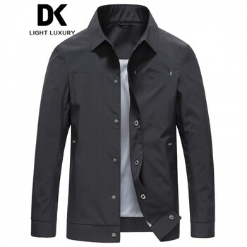 dk品牌高档男装 无缝压胶夹克男翻领商务休闲中青年男士春秋薄款外套