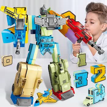 糖米(temi)儿童生日礼物礼盒数字玩具金刚变形合体汽车机器人早教男孩