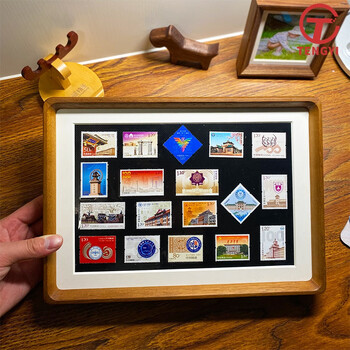 【现货速发】邮票展示框 邮票展示相框实木邮票收藏册diy框架画框装裱