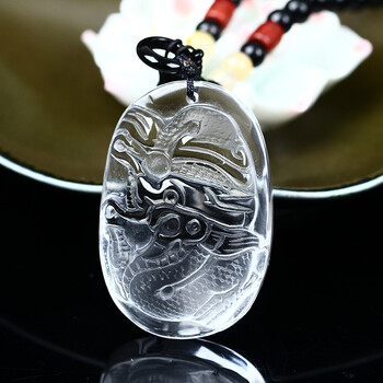 黄水晶玉宏虬保吉飞龙旋运吊坠2022年吉祥物龙形龙型吊坠男女款白水晶