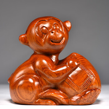 精雕花梨猴子【长8cm】