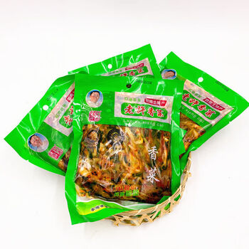 央视采访报道的安徽芜湖荻港老许香菜农家手工腌制下饭菜微辣咸菜 老