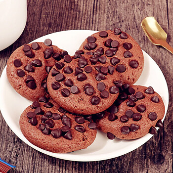 小零食独立包装代餐糕点礼盒整箱 巧克力曲奇饼干【超多巧克力豆豆】