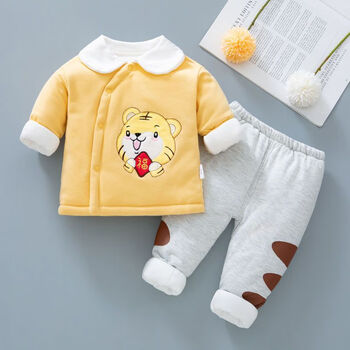 酷士凡周岁礼服男宝宝抓周衣服一岁半男孩衣服婴儿衣服冬季分体拜年服