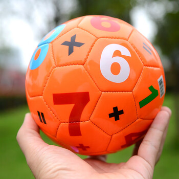 康阁2号儿童充气足球宝宝足球数字字母足球幼儿园玩具球2号橙色数字