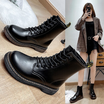 马丁靴女2021秋冬季女靴韩版休闲时尚雪地短靴靴女百搭靴子女学生马丁