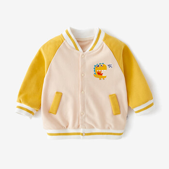 宝宝外套春秋薄款开衫儿童婴儿衣服小童秋装幼儿运动男童女童上衣明黄