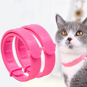 体外驱虫猫咪狗狗防虫项圈防猫项圈除蚤项圈跳蚤圈 猫除蚤圈玫红(27cm