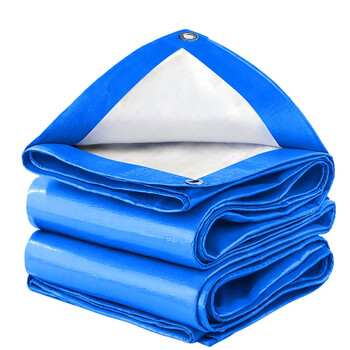 墨一防雨布加厚篷布帆布货车三轮车雨布遮阳防晒防水布农场养殖 蓝白